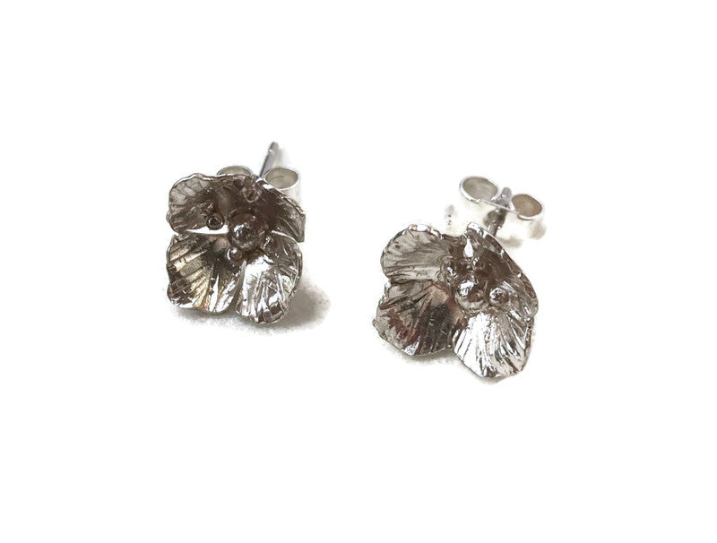 Wrinkly Poppy Hand Forged Stud Earrings