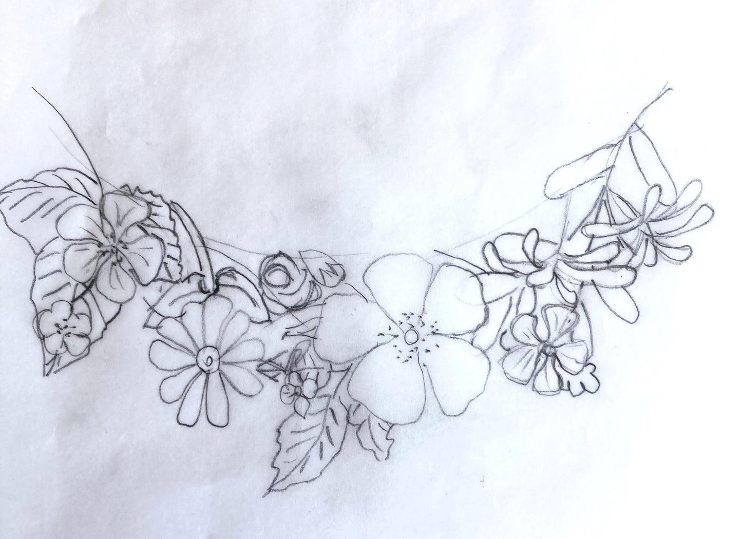 working sketch of hedegrow necklace by Kim-Styles-Jewellery