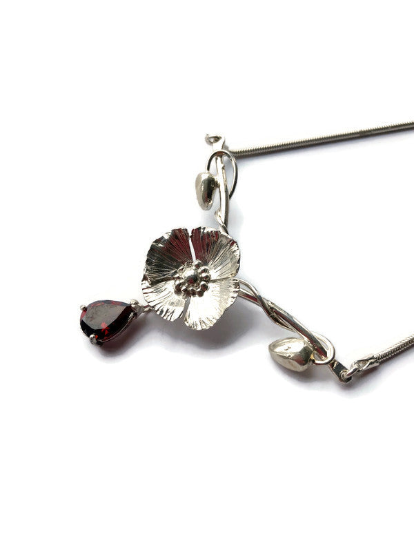 Poppy and Pear Shape Garnet necklace