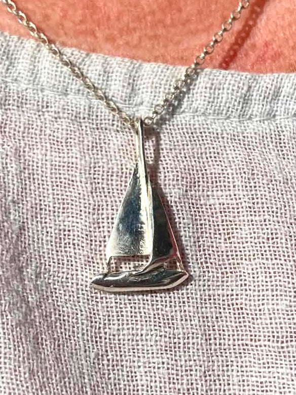 Sailing Yacht Pendant with Billowing Genoa
