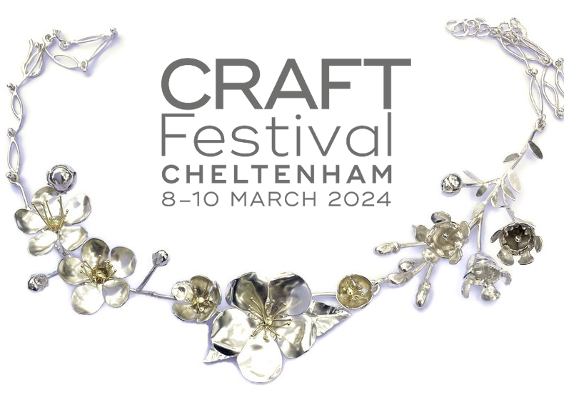 cherry blossom life size floral necklace advertising craft festival Cheltenham