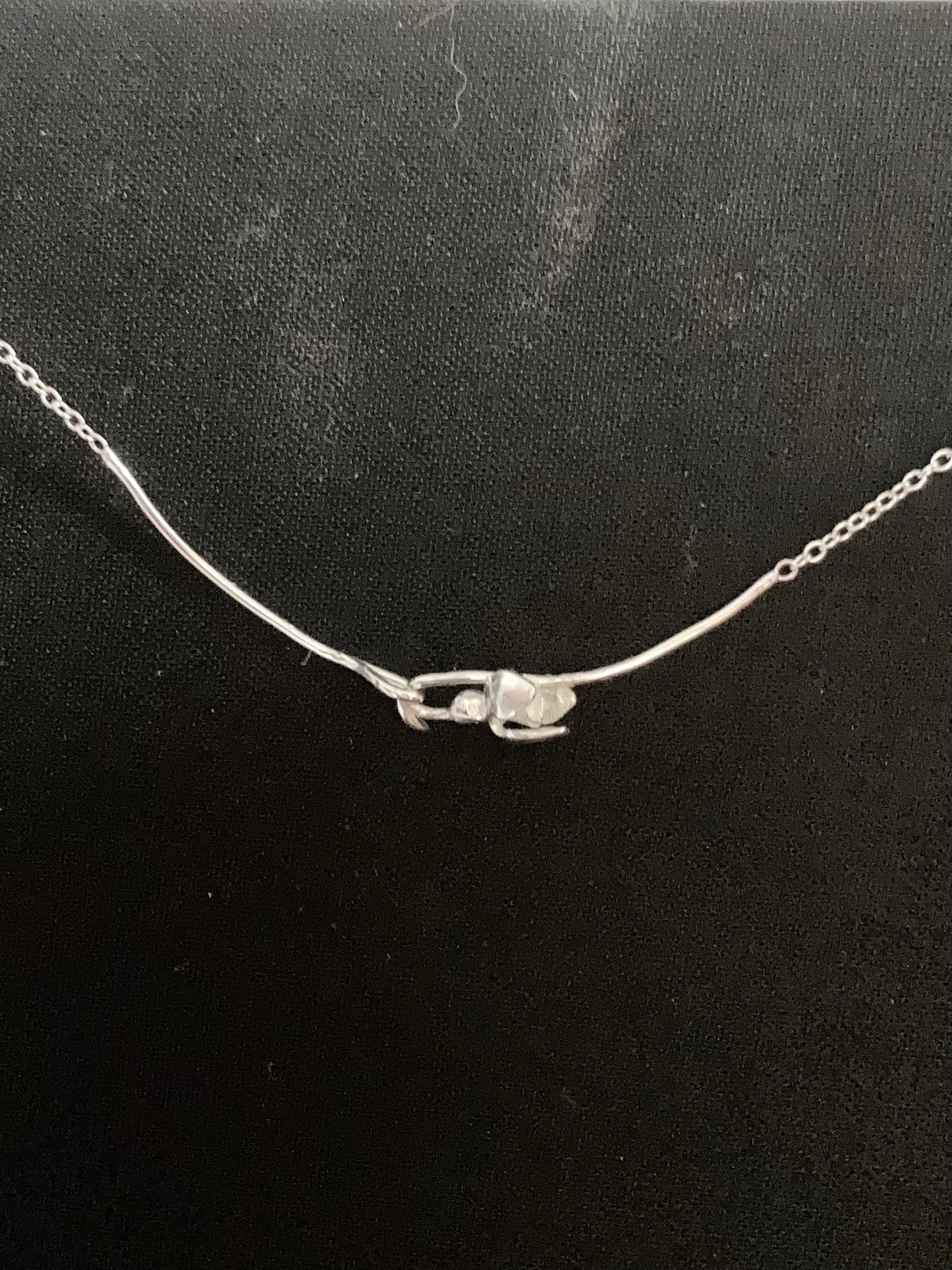 Unusual and Dainty Draped Single Snowdrop necklace