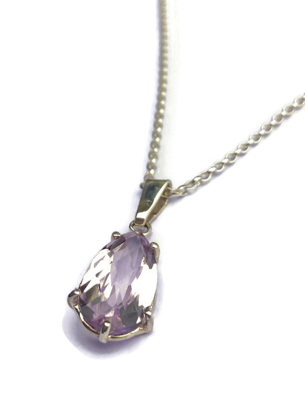 Lilac Amethyst Pear Shape Drop Pendant