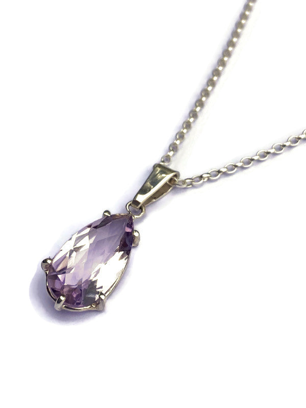 Lilac Amethyst Pear Shape Drop Pendant