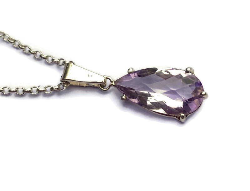 Lilac Amethyst Pear Shape Drop Pendant