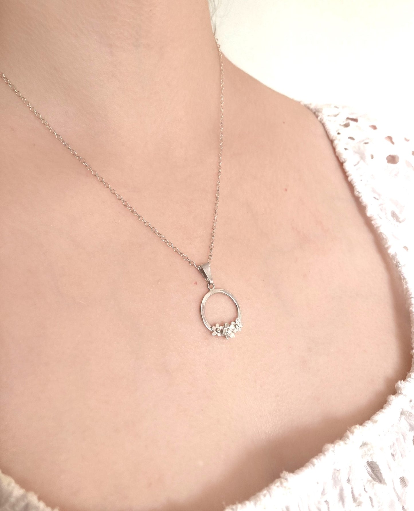 Small Forget-me-Not Trio Floral Pendant