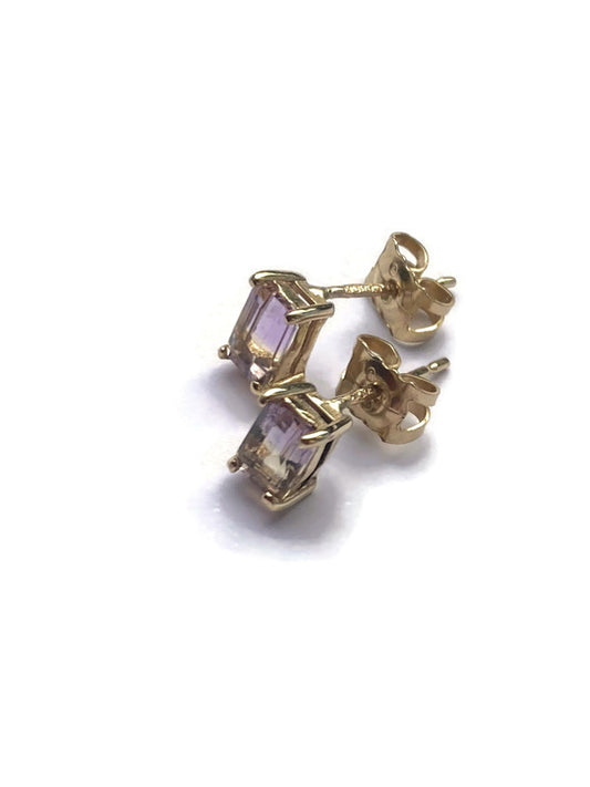 ametrine earrings set in gold