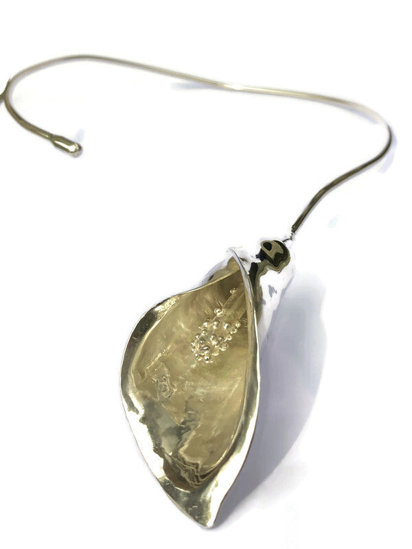 Cala Lily Torque Statement Botanical Necklace - This piece is will be showing in 'Plantae 25'