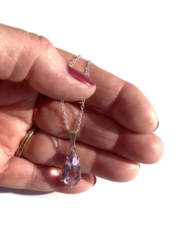 Lilac Amethyst Pear Shape Drop Pendant