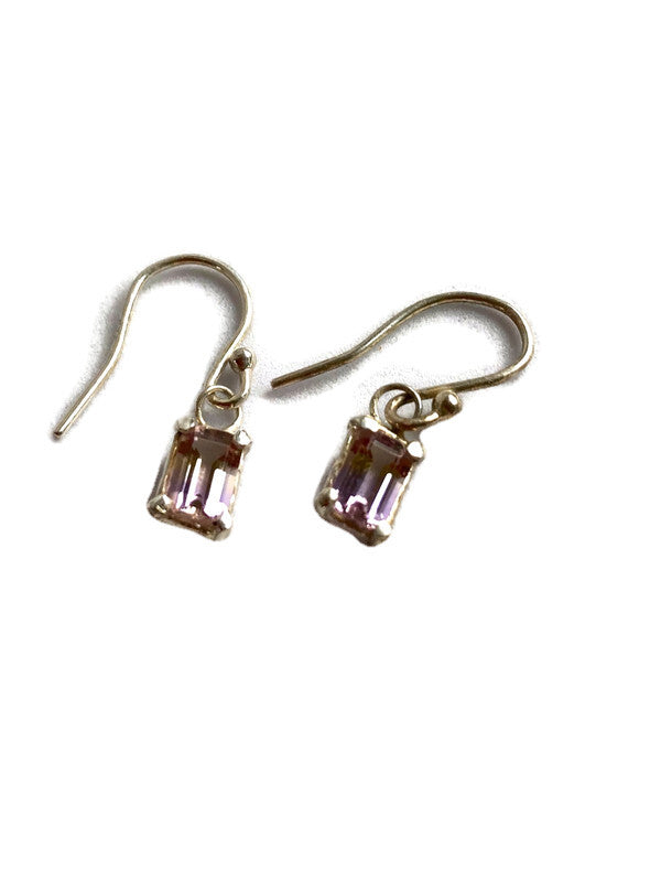 Ametrine Emerald Cut Drop Earrings