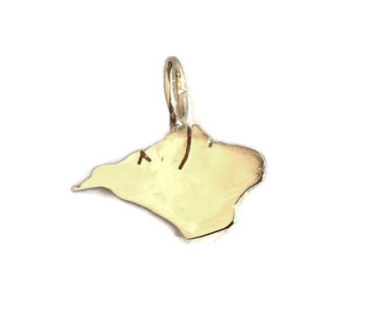 Plain Gold Isle of Wight Silhouette Pendant - Made to order