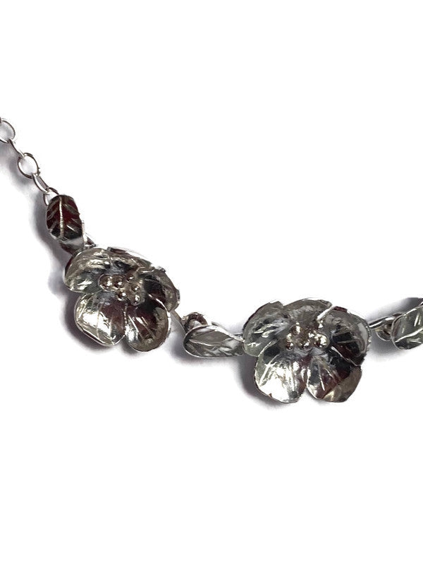 Hand Forged Floral Blossom Trio Necklace