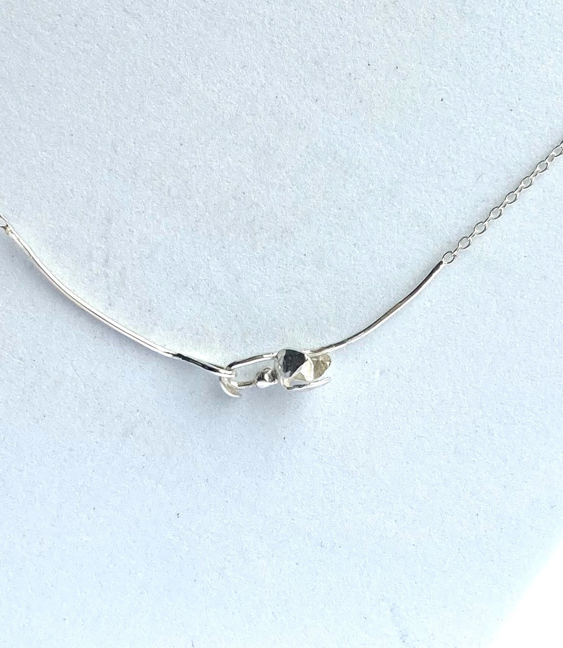 Unusual and Dainty Draped Single Snowdrop necklace