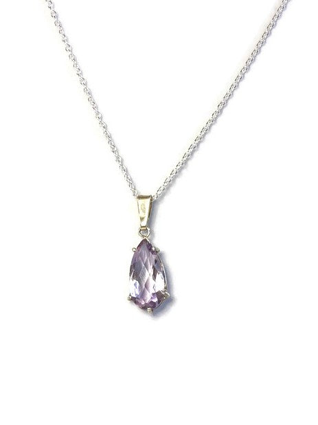 Lilac Amethyst Pear Shape Drop Pendant