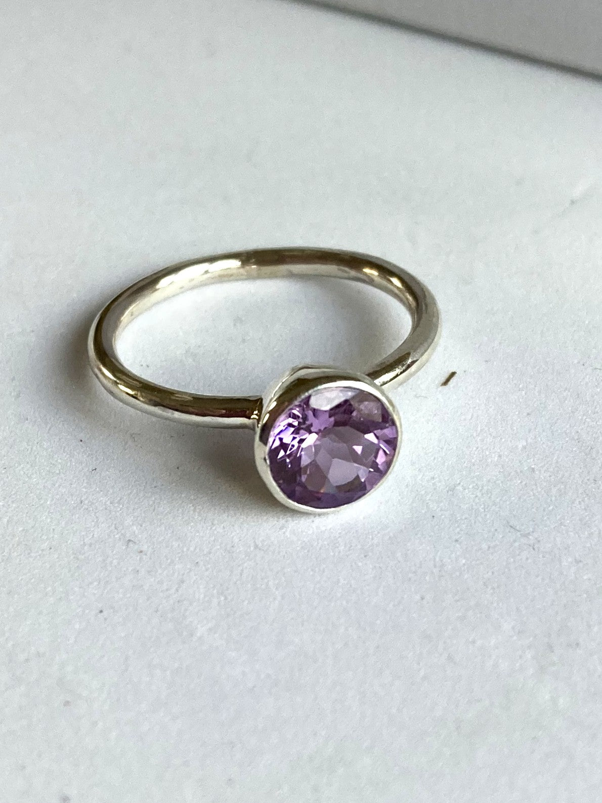 2 Carat Round Amethyst Solitaire Ring