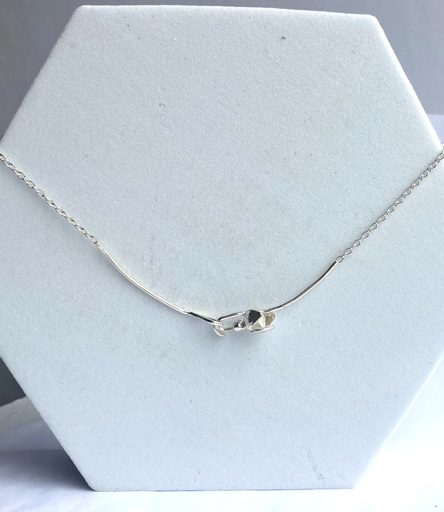 Unusual and Dainty Draped Single Snowdrop necklace