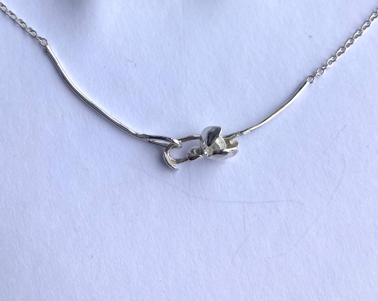 Unusual and Dainty Draped Single Snowdrop necklace