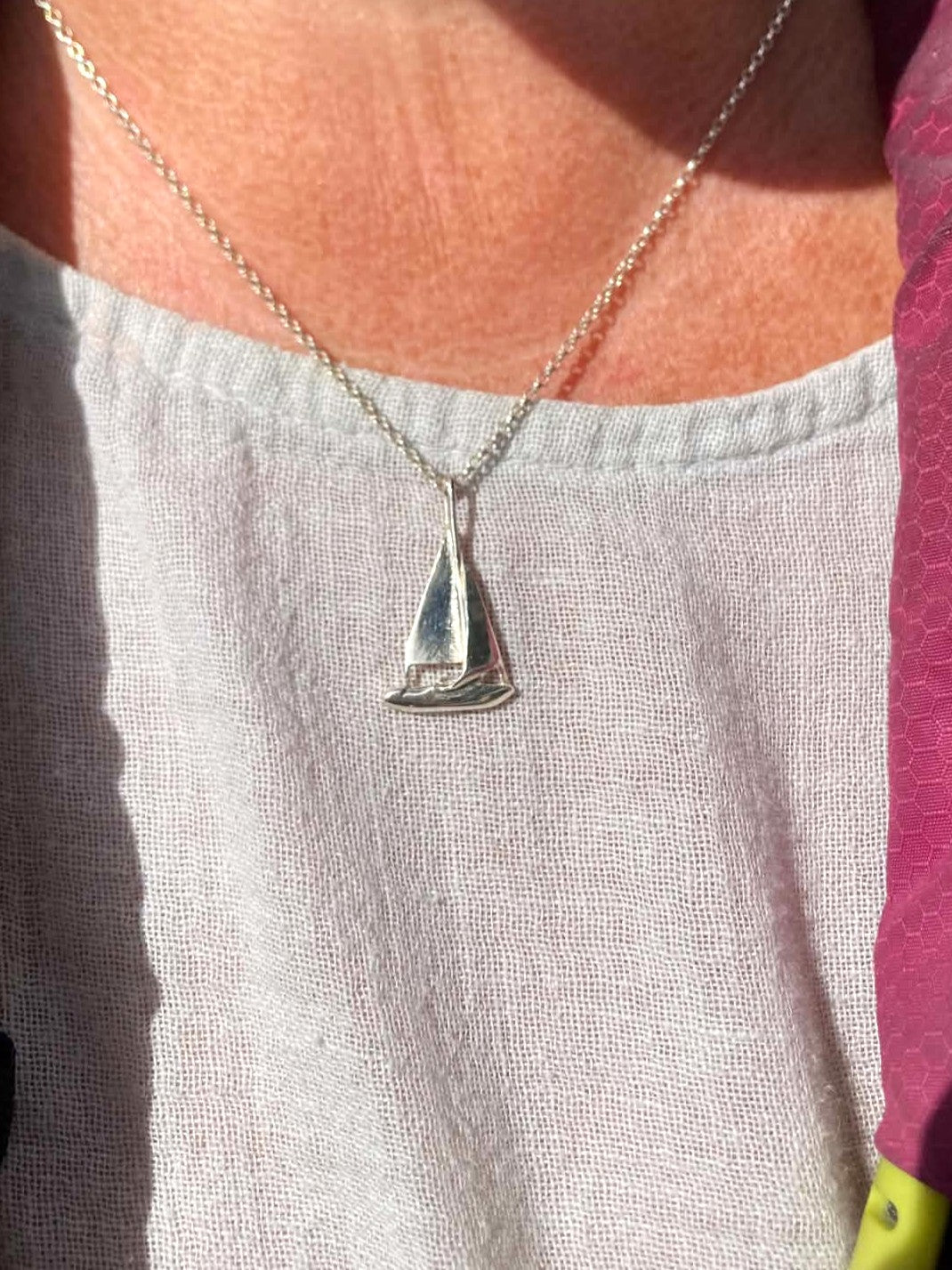 Sailing Yacht Pendant with Billowing Genoa