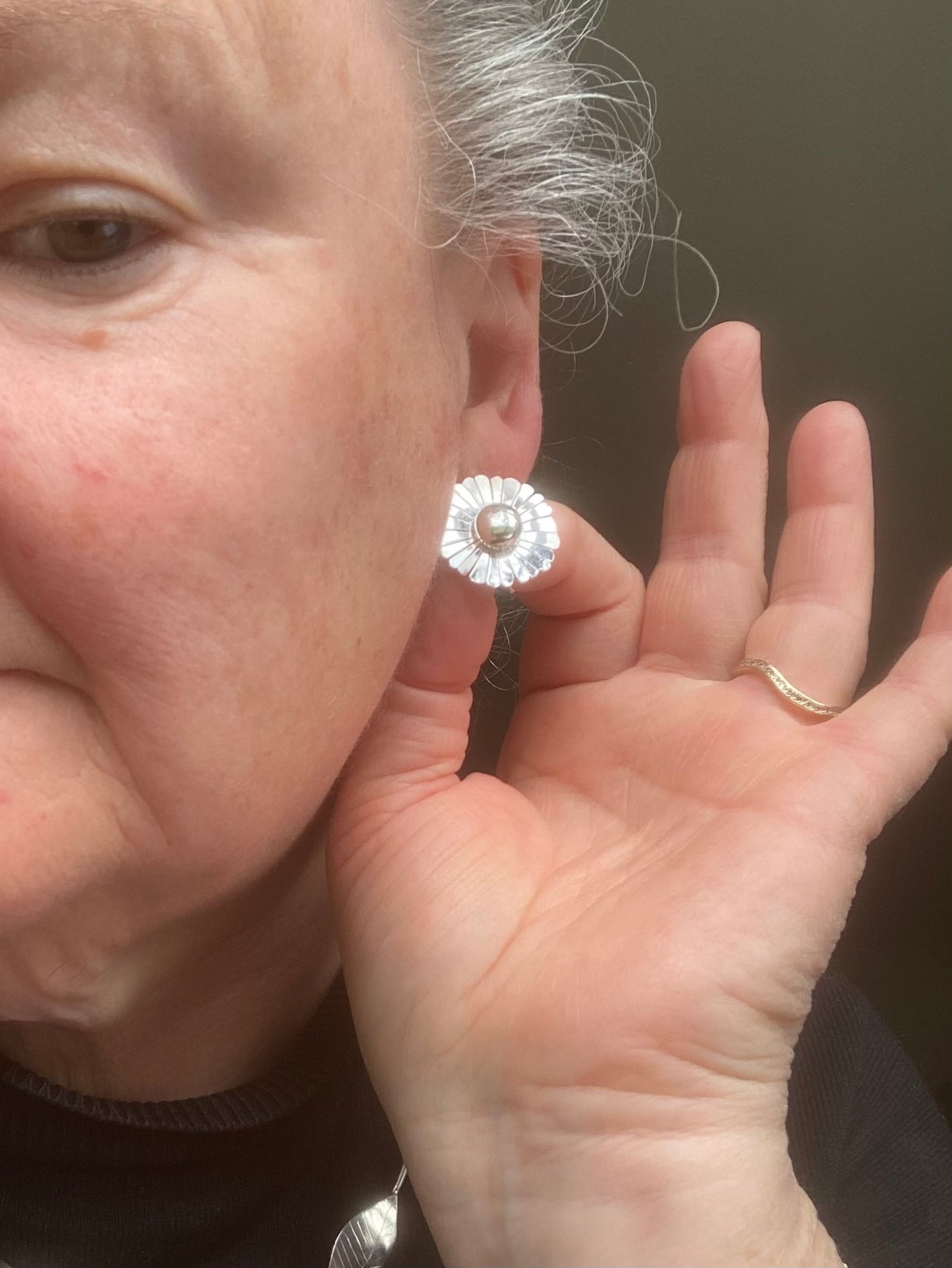 Large Daisy Earrings with Hidden Hook
