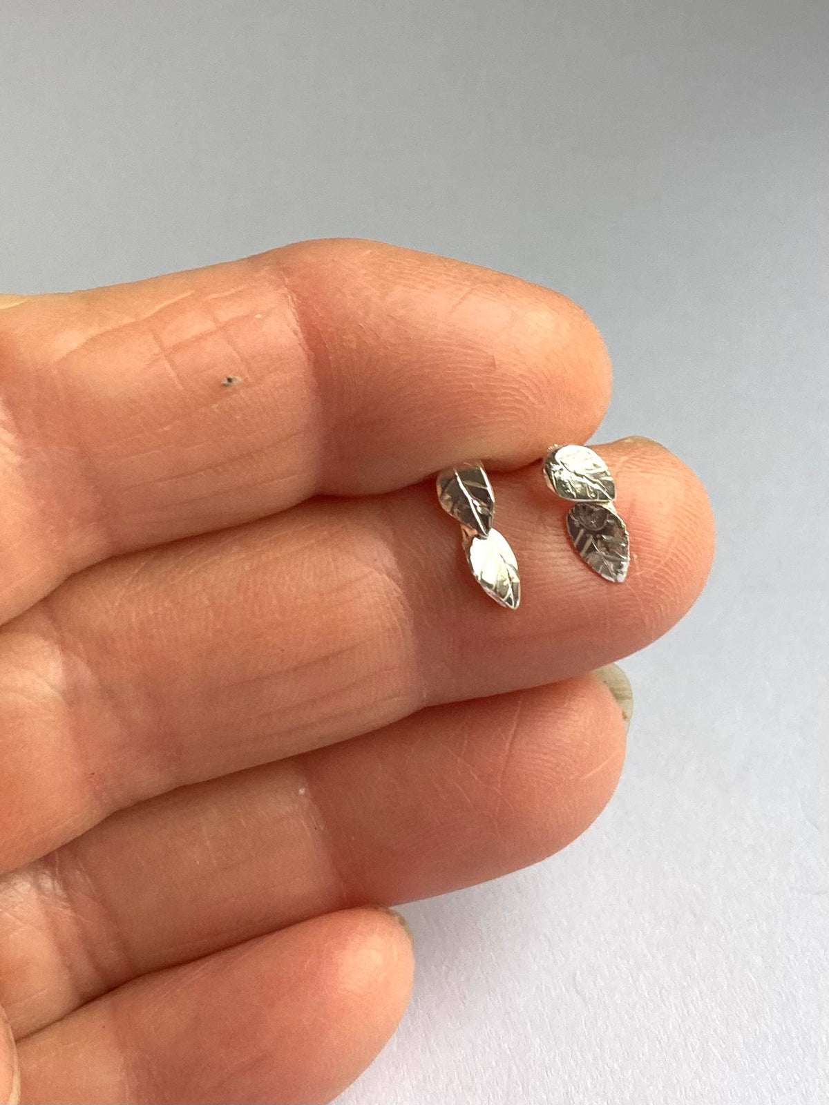Greenwood Collection Tiny Leaf Duo Stud Earrings