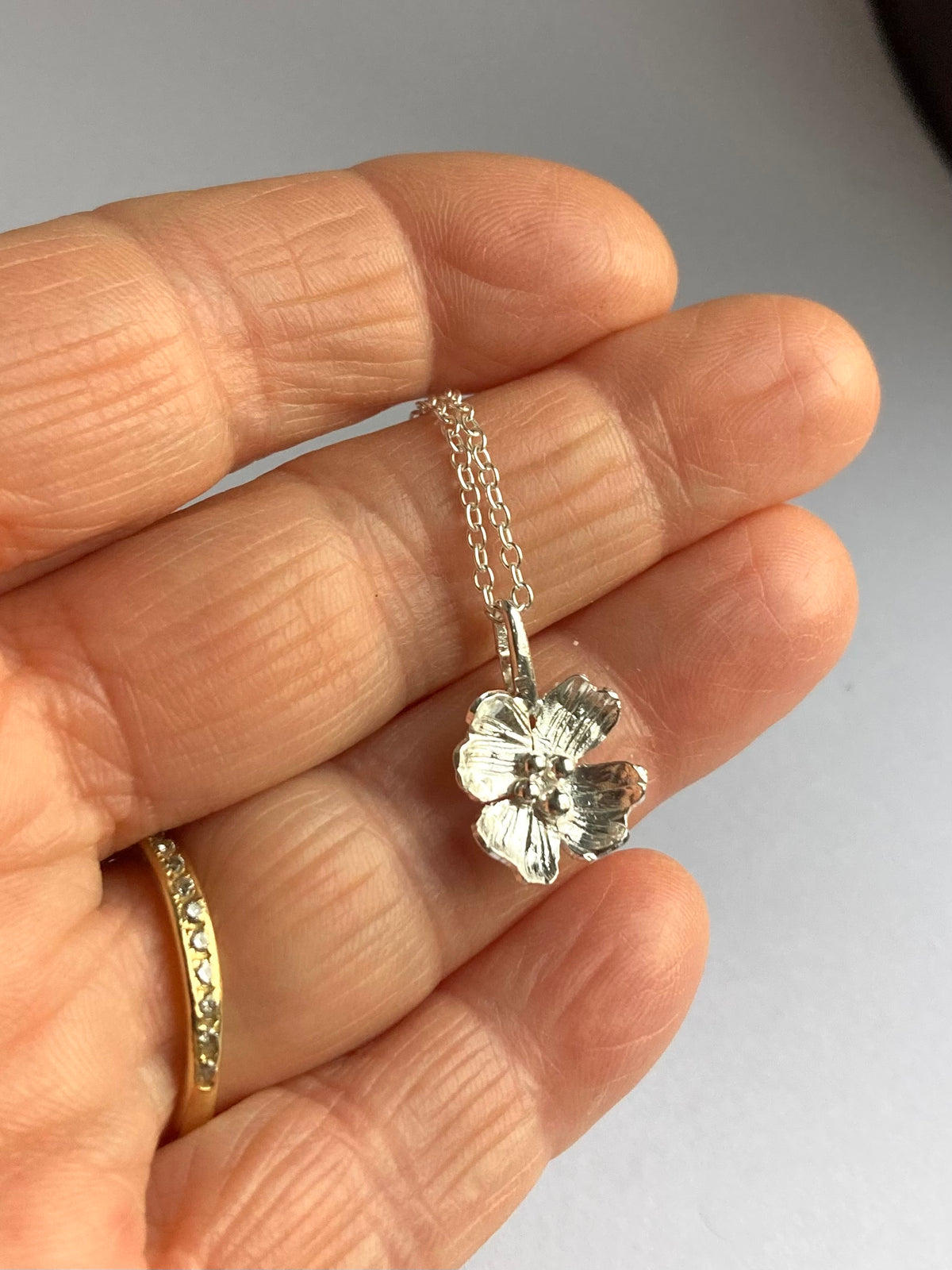 Greenwood Collection Hand Forged Dogwood Pendant