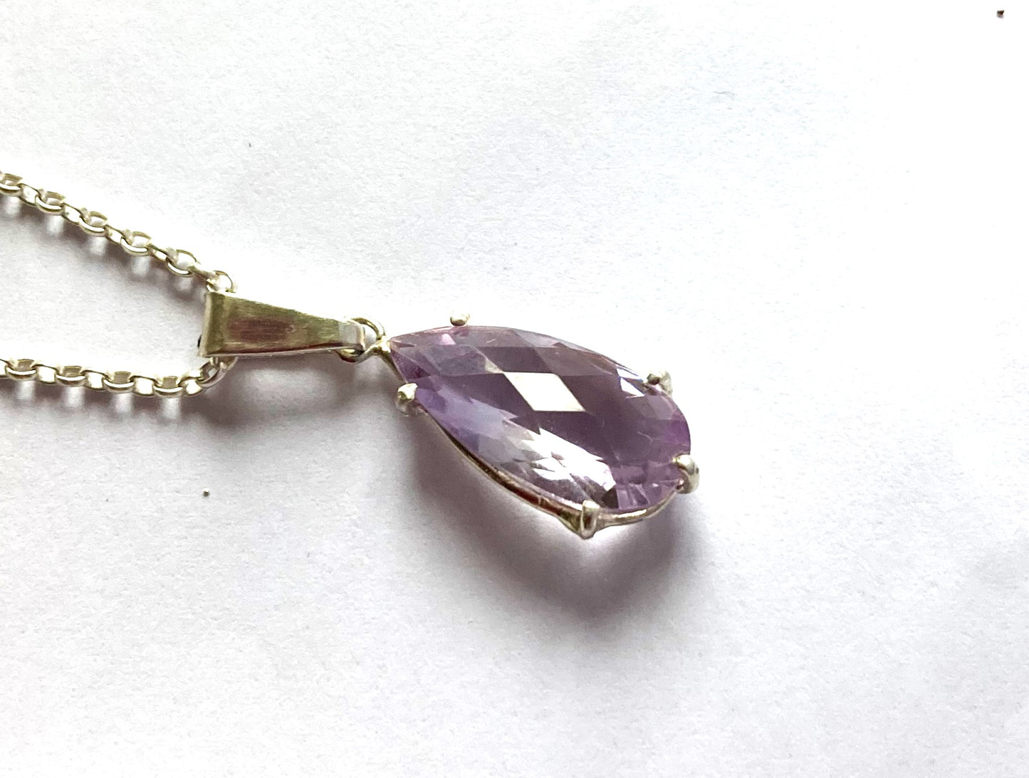Lilac Amethyst Pear Shape Drop Pendant